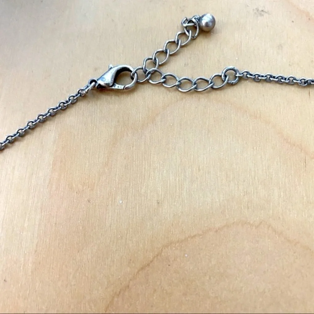 FREE PEOPLE triangle pendant necklace silver black tribal minimalist boho chain